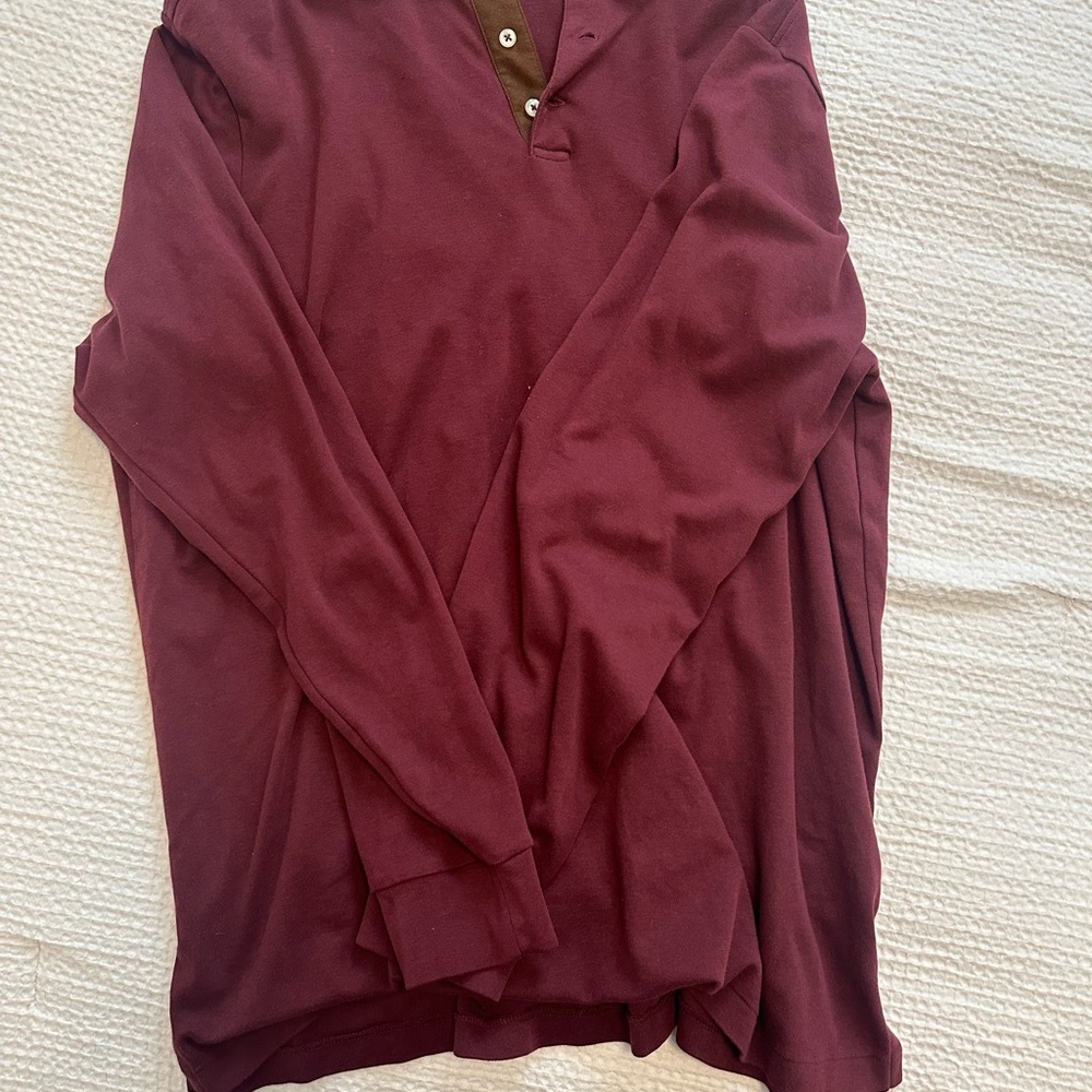 Ralph Lauren Maroon Henley Shirt
